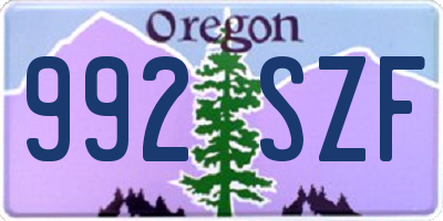 OR license plate 992SZF