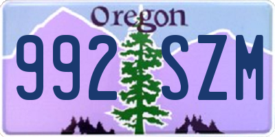 OR license plate 992SZM