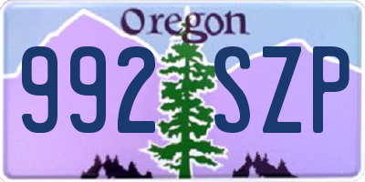 OR license plate 992SZP