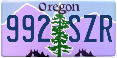 OR license plate 992SZR