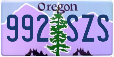 OR license plate 992SZS