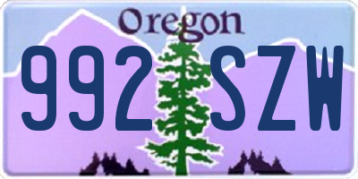 OR license plate 992SZW