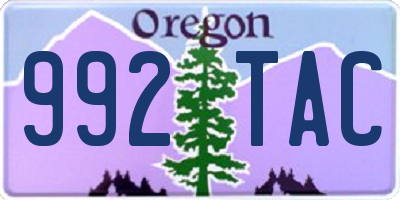 OR license plate 992TAC