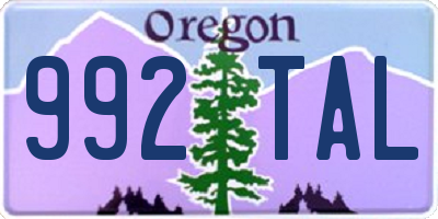 OR license plate 992TAL