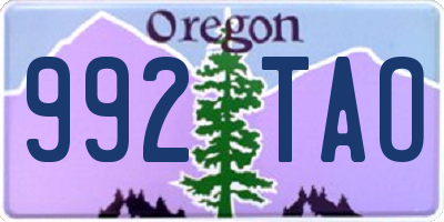 OR license plate 992TAO