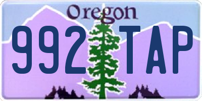 OR license plate 992TAP