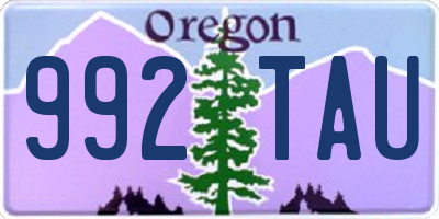 OR license plate 992TAU