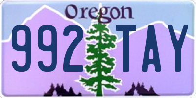 OR license plate 992TAY