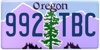 OR license plate 992TBC