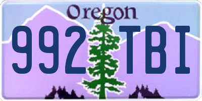 OR license plate 992TBI
