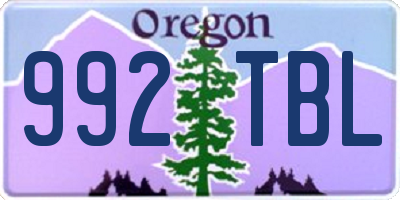 OR license plate 992TBL