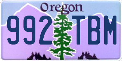 OR license plate 992TBM