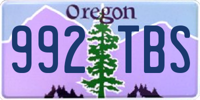 OR license plate 992TBS