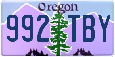 OR license plate 992TBY