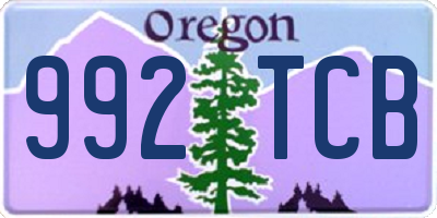 OR license plate 992TCB