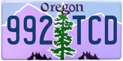 OR license plate 992TCD