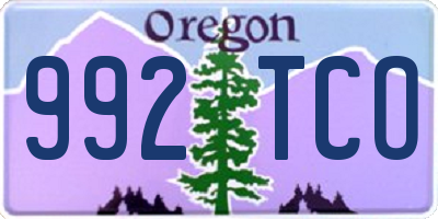 OR license plate 992TCO