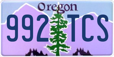 OR license plate 992TCS