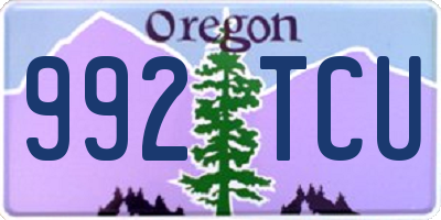 OR license plate 992TCU