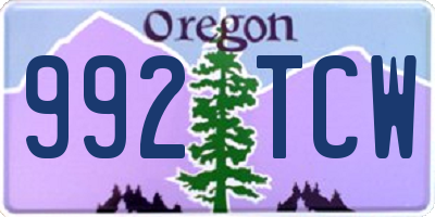 OR license plate 992TCW