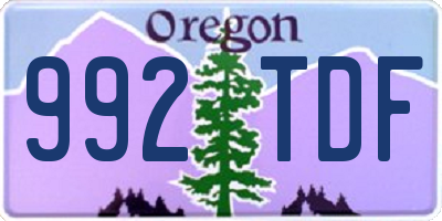 OR license plate 992TDF