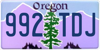 OR license plate 992TDJ