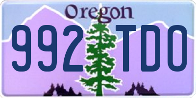 OR license plate 992TDO