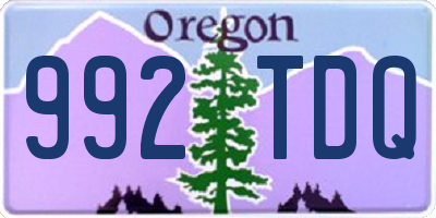 OR license plate 992TDQ
