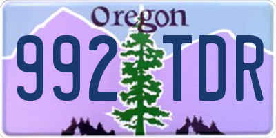 OR license plate 992TDR