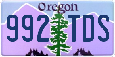 OR license plate 992TDS