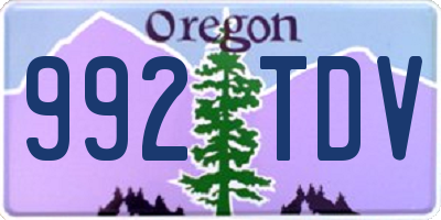 OR license plate 992TDV