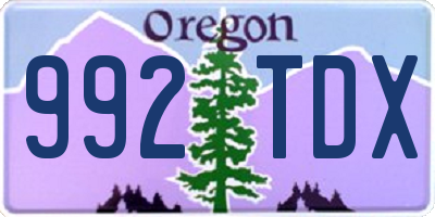 OR license plate 992TDX