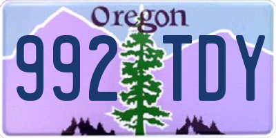 OR license plate 992TDY