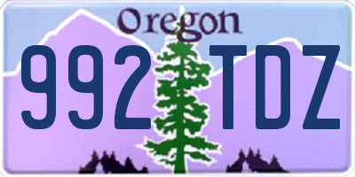 OR license plate 992TDZ