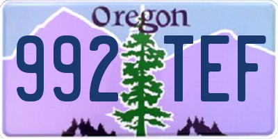 OR license plate 992TEF