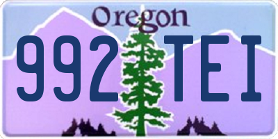 OR license plate 992TEI