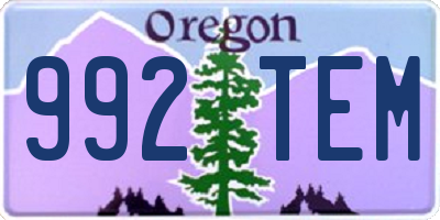 OR license plate 992TEM