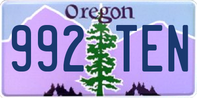 OR license plate 992TEN