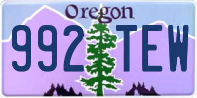 OR license plate 992TEW