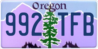 OR license plate 992TFB