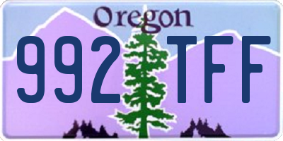 OR license plate 992TFF