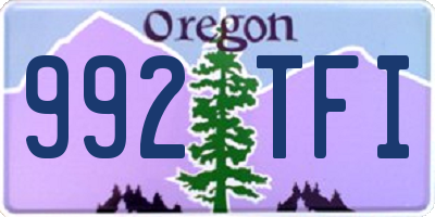 OR license plate 992TFI