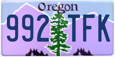 OR license plate 992TFK