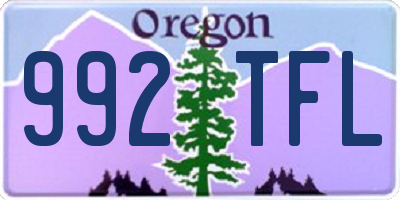 OR license plate 992TFL