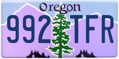 OR license plate 992TFR