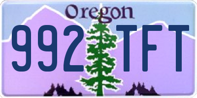 OR license plate 992TFT