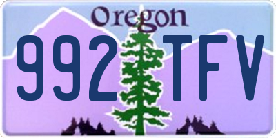 OR license plate 992TFV