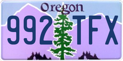 OR license plate 992TFX