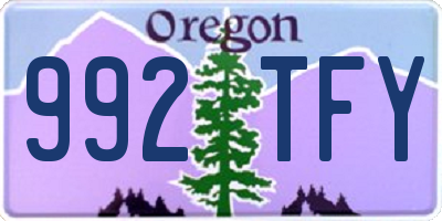 OR license plate 992TFY