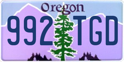 OR license plate 992TGD